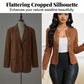 🔥🎁New 47% OFF🔥Women's Faux Suede Collarless Open Front Jacket