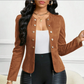 🔥🎁New 47% OFF🔥Women's Faux Suede Collarless Open Front Jacket