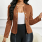 🔥🎁New 47% OFF🔥Women's Faux Suede Collarless Open Front Jacket
