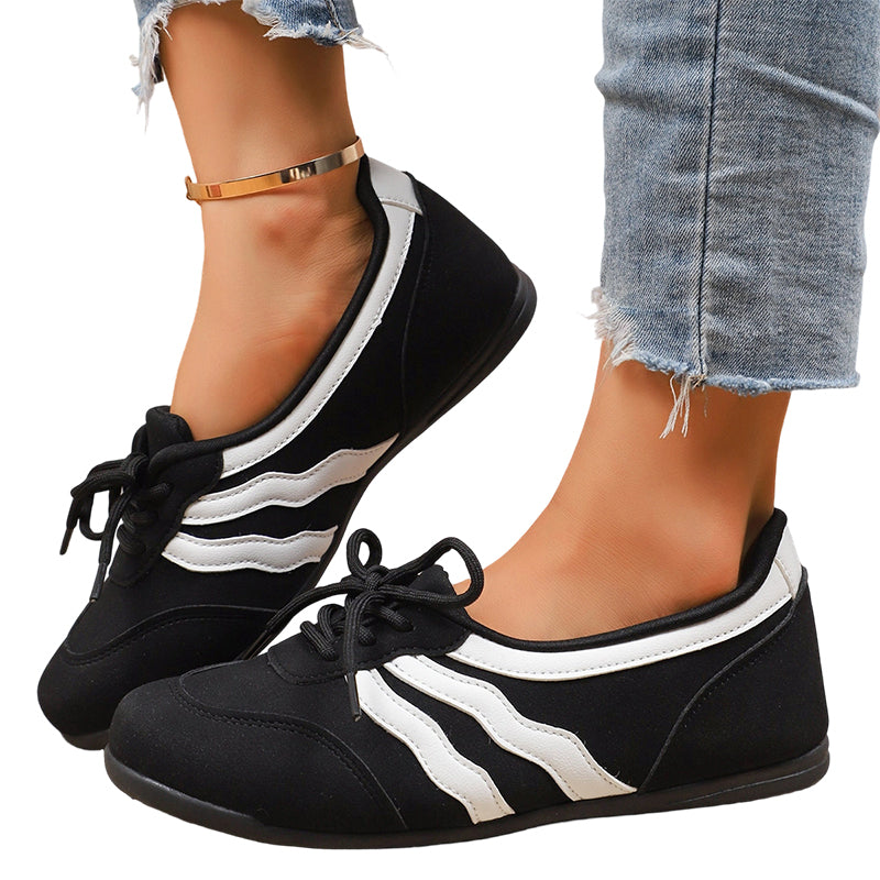 👟 50% OFF NOW! 🌊 Women's Retro Wave Stripe Lace-Up Sneakers – Stylish Design, Comfortable Fit & Perfect for Everyday Wear ✨