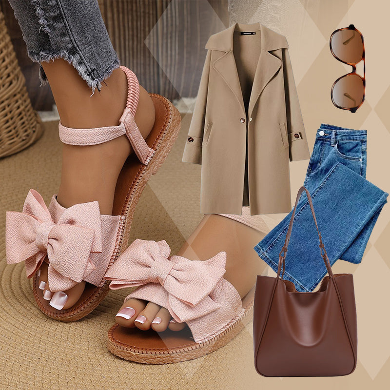 ✨ 57% OFF NOW! 👡 Women's Fashion Bow Flat Sandals