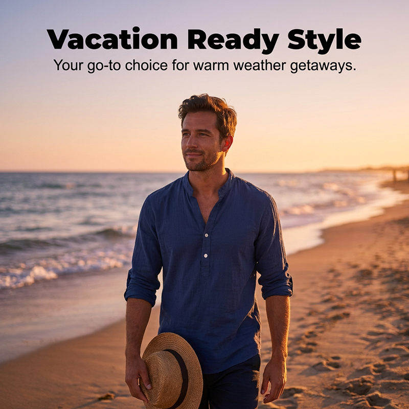 🥳2026 HOT SALE🥳💞50K+ SOLD!🍃💨 50% OFF! Men’s Linen Blend Henley – Relaxed fit, all-day comfort. Moisture-wicking, perfect for spring through fall. Easy care, machine wash. Your new favourite. 🛡️🕊️