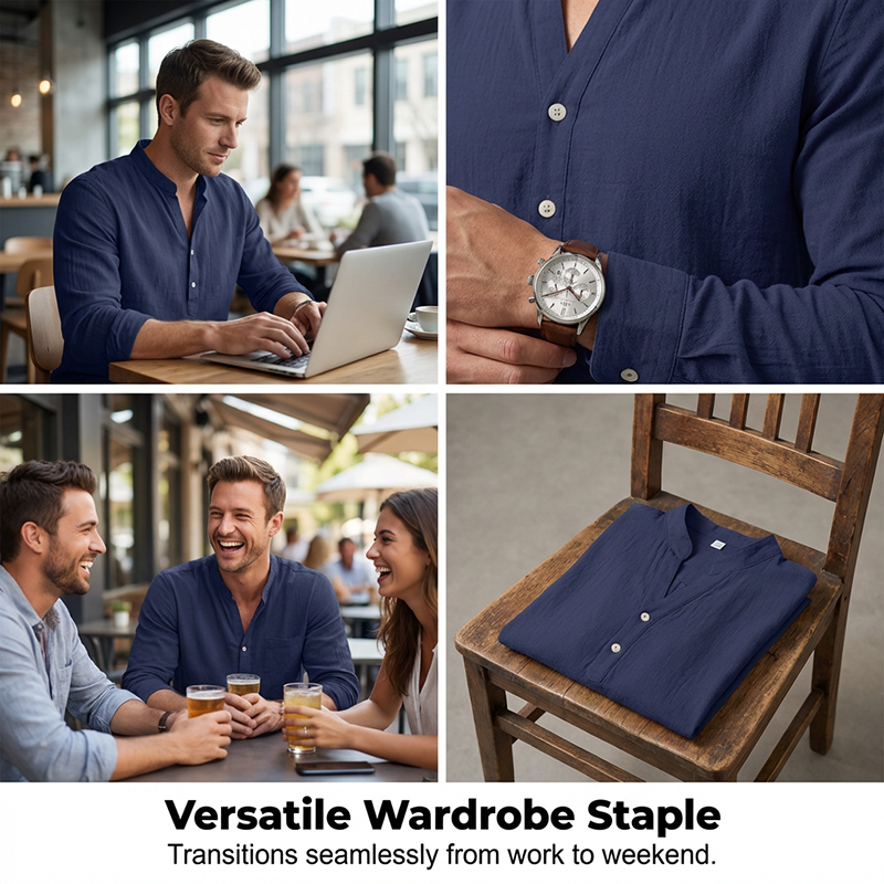 🥳2026 HOT SALE🥳💞50K+ SOLD!🍃💨 50% OFF! Men’s Linen Blend Henley – Relaxed fit, all-day comfort. Moisture-wicking, perfect for spring through fall. Easy care, machine wash. Your new favourite. 🛡️🕊️