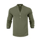 🥳2026 HOT SALE🥳💞50K+ SOLD!🍃💨 50% OFF! Men’s Linen Blend Henley – Relaxed fit, all-day comfort. Moisture-wicking, perfect for spring through fall. Easy care, machine wash. Your new favourite. 🛡️🕊️