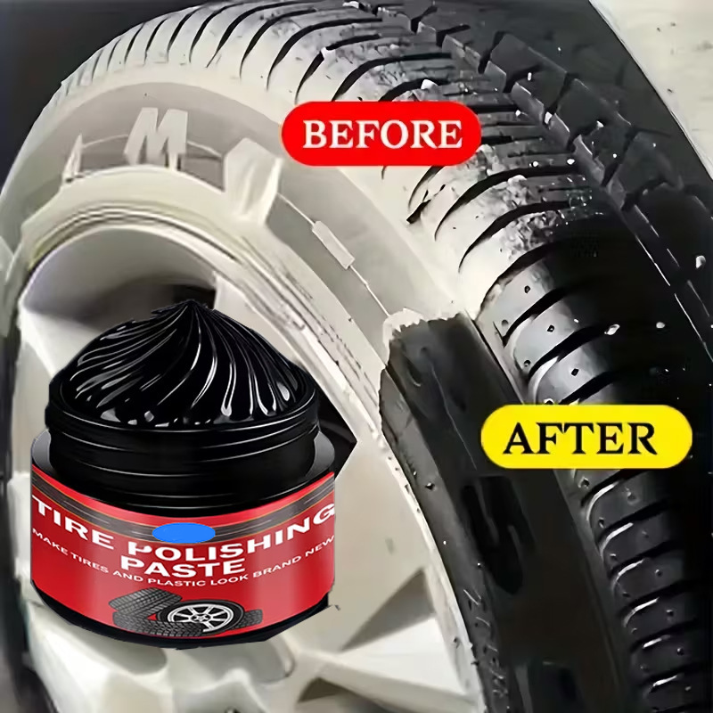 🚗LAST DAY BUY 2 GET 1 FREE! ✨ Car Tire & Plastic Trim Renewal Paste – Restores Shine, Prevents Cracking & Easy Application 🛞 2