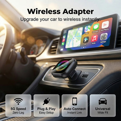 📱60% OFF NOW! 🔥【Plug and Play! Wireless Connection 🔥 2-in-1 Wireless Adapter - iPhone & Android Auto, turn your car into a smart cinema in seconds】