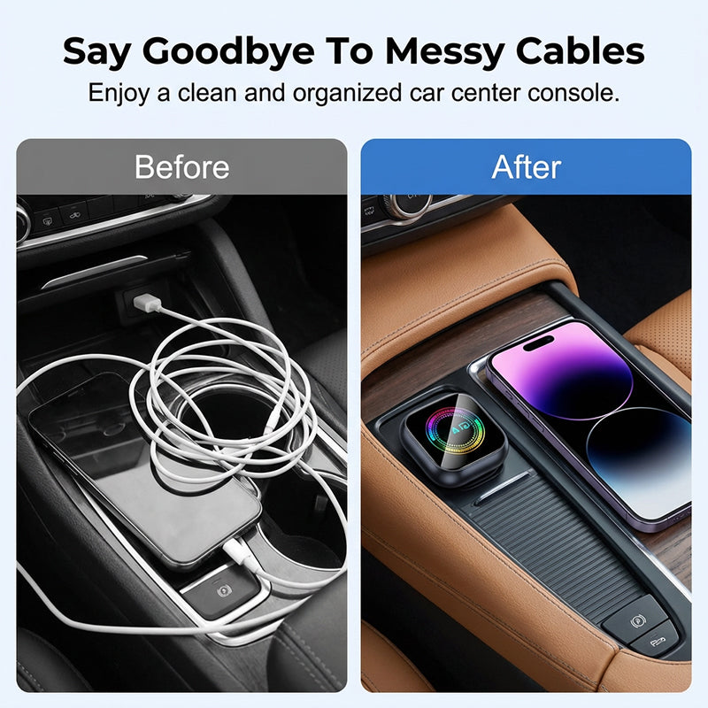 📱60% OFF NOW! 🔥【Plug and Play! Wireless Connection 🔥 2-in-1 Wireless Adapter - iPhone & Android Auto, turn your car into a smart cinema in seconds】