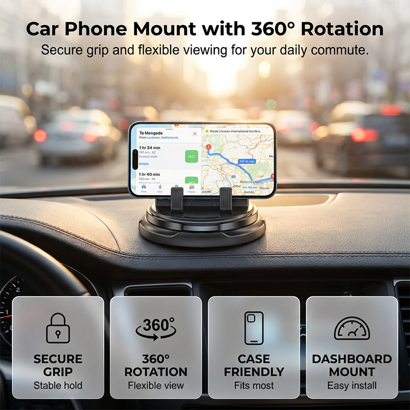 📱  2-in-1 car phone holder + parking number plate – 360° rotation, fits heavy-duty cases. 50K+ sold! 🚗✨