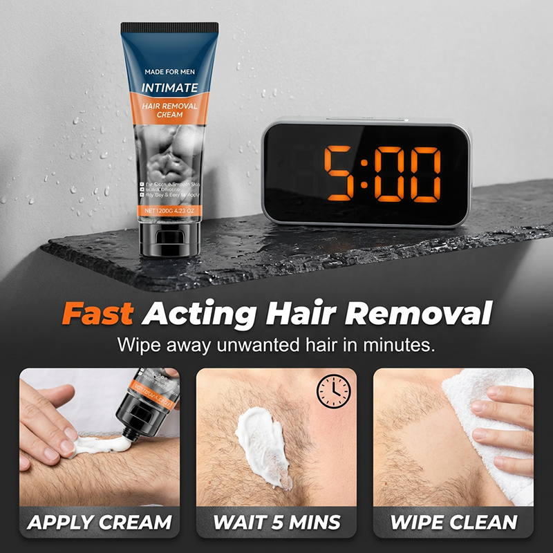 ✨ Professional Hair Removal! 🧴 Men's Intimate Hair Removal Cream! ✨