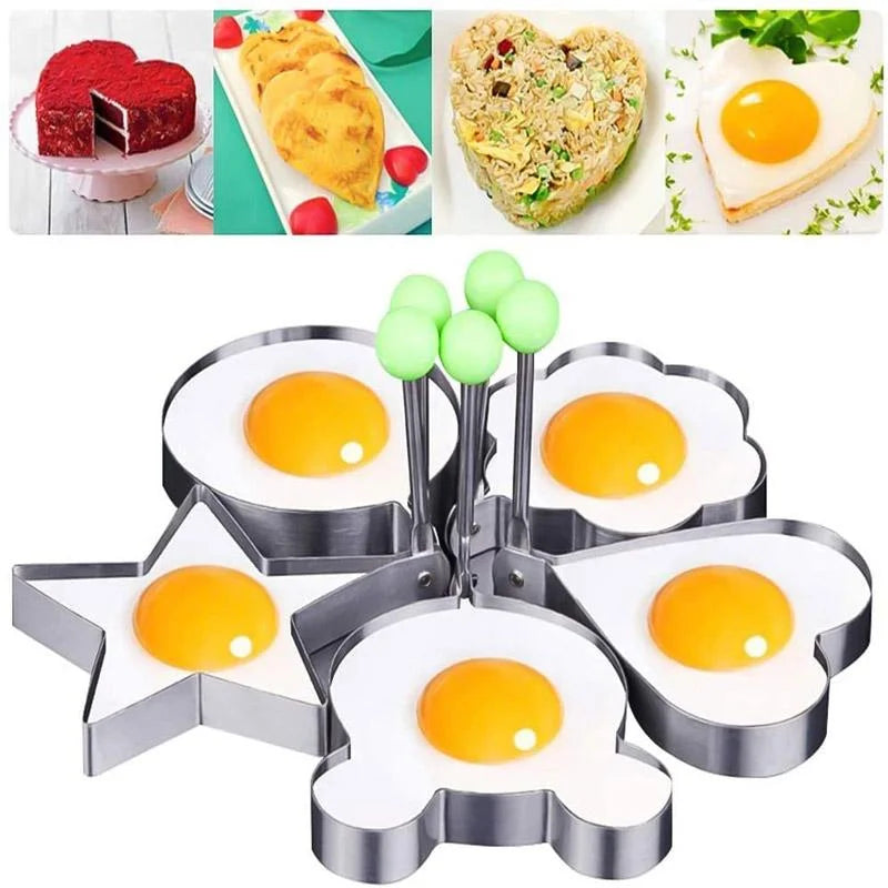 【Includes a secret edition🤣】Stainless Steel Fried Egg Molds - Set of 5\6