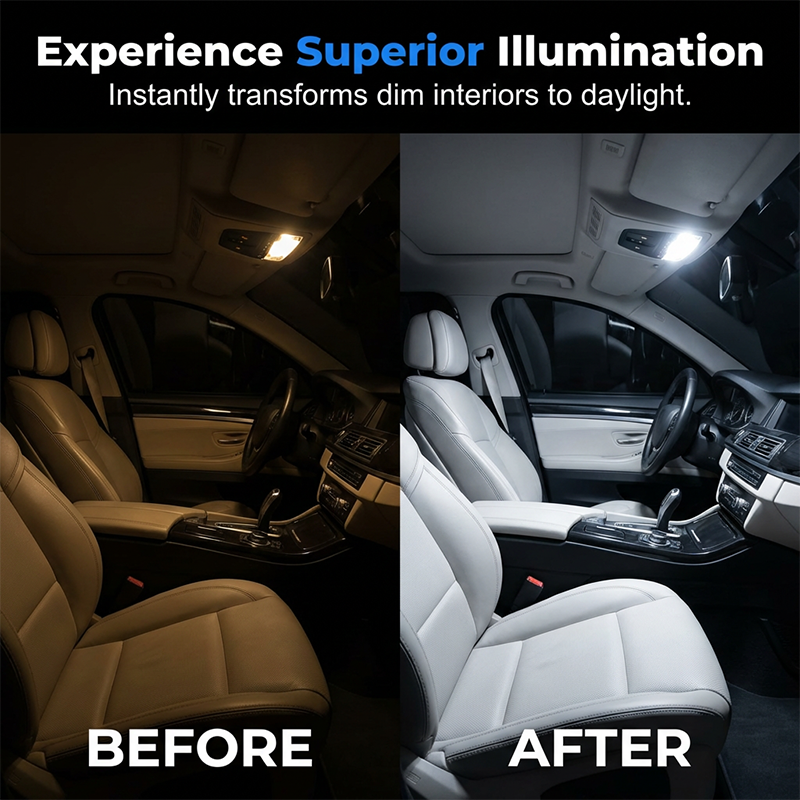 🚗 Car Lighting Kit: Includes roof lights, T10 parking lights, dual-tip reading lights, license plate lights, and interior lights