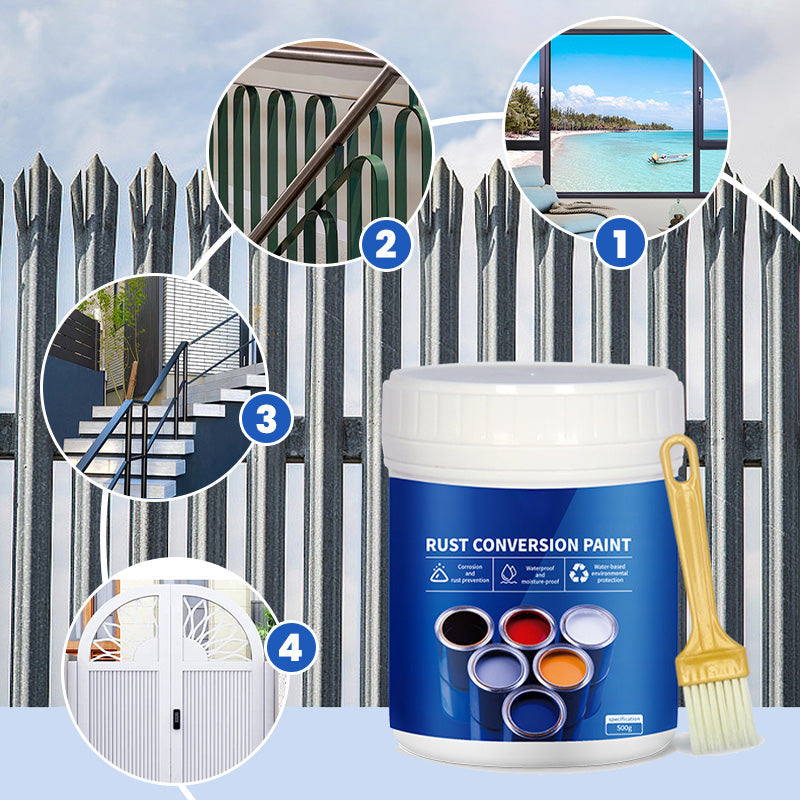 🛡️ 50% OFF NOW! &Buy More Save More🎨 Weatherproof Rust Converter Paint – Turns Rust into Paintable Surface, Stops Corrosion & Blocks UV – No Sanding Needed ✨
