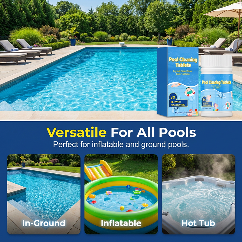 🔥Selling Fast – 50% OFF Clearance🏊‍♂️Pool Cleaning Tablets for Crystal Clear Water