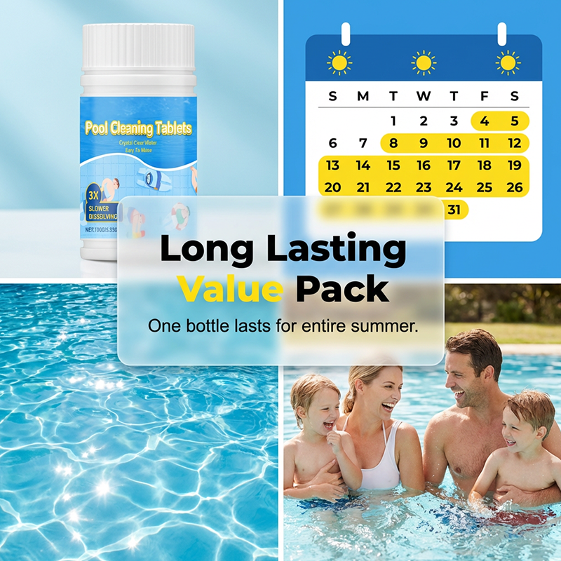 🔥Selling Fast – 50% OFF Clearance🏊‍♂️Pool Cleaning Tablets for Crystal Clear Water