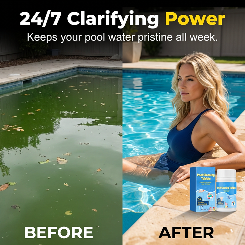 🔥Selling Fast – 50% OFF Clearance🏊‍♂️Pool Cleaning Tablets for Crystal Clear Water