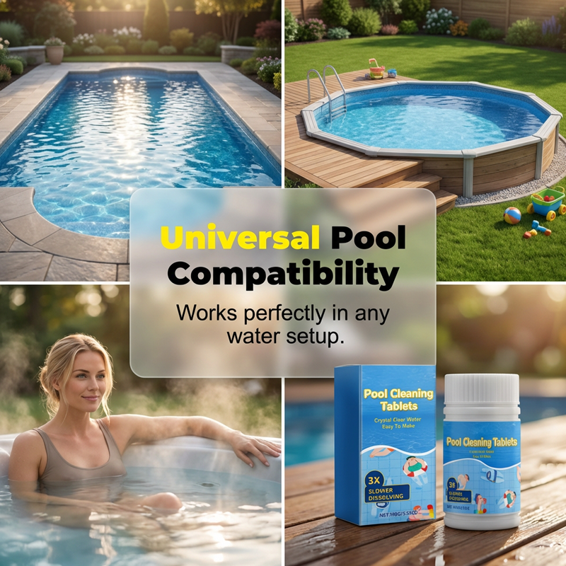 🔥Selling Fast – 50% OFF Clearance🏊‍♂️Pool Cleaning Tablets for Crystal Clear Water