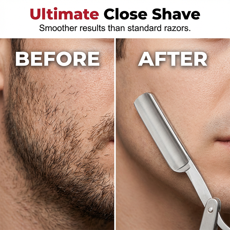 Classic Stainless Steel Folding Straight Razor