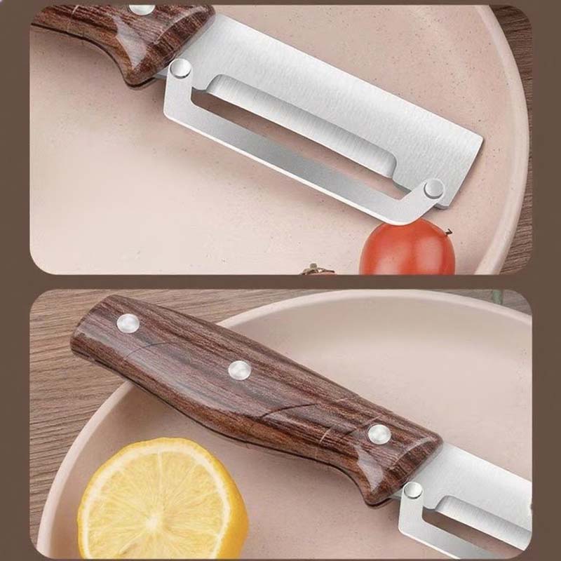 🥳2026 HOT SALE🥳💞50K+ SOLD!🪵🍾 50% OFF! Kitchen Peeler with Wooden Handle – Sharp stainless steel, minimal fruit waste. Doubles as a bottle opener. Easy on hands, great for seniors. 👵🛡️