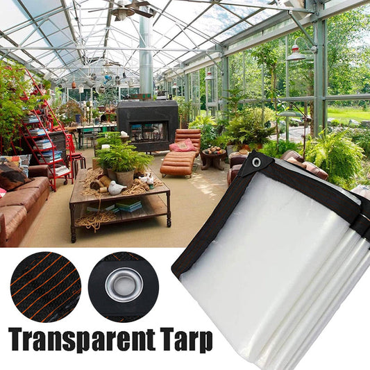 🌧️Transparent PE Cover Sheet – Weatherproof Clear Tarpaulin for Balcony, Patio, Greenhouse, Veranda and Garden