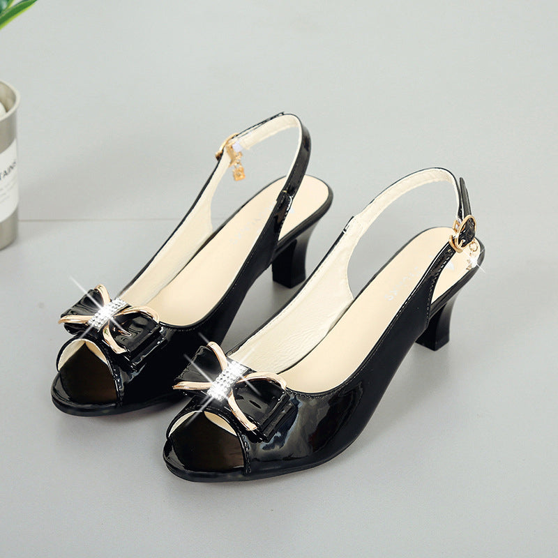 👡 Women's elegant shoes • Open-toe, ankle-strap, medium heel ✨