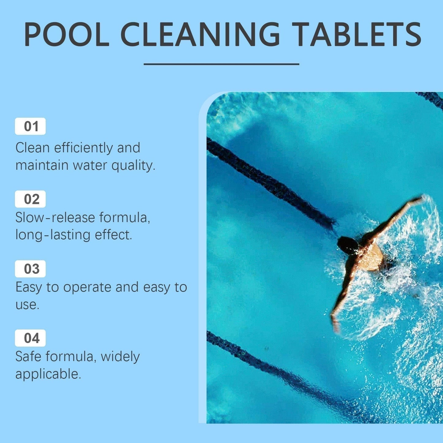 🏊‍♂️ 2026 HOT SALE🥳Pool Cleaning Tablets for Crystal Clear Water – Drop, Dissolve, Dive In! 🌊✨