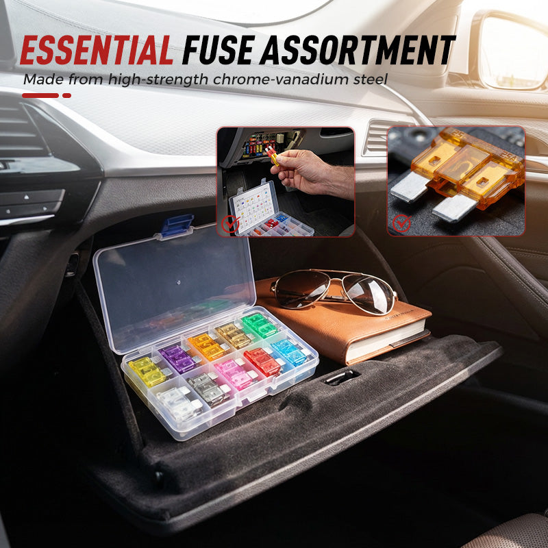 🚗 LIMITED TIME: 50% OFF! 🏆Car Fuse Assortment (300-Piece) | Micro, Mini & Standard Blade Fuses + Fuse Puller | A Must-Have for Your Vehicle