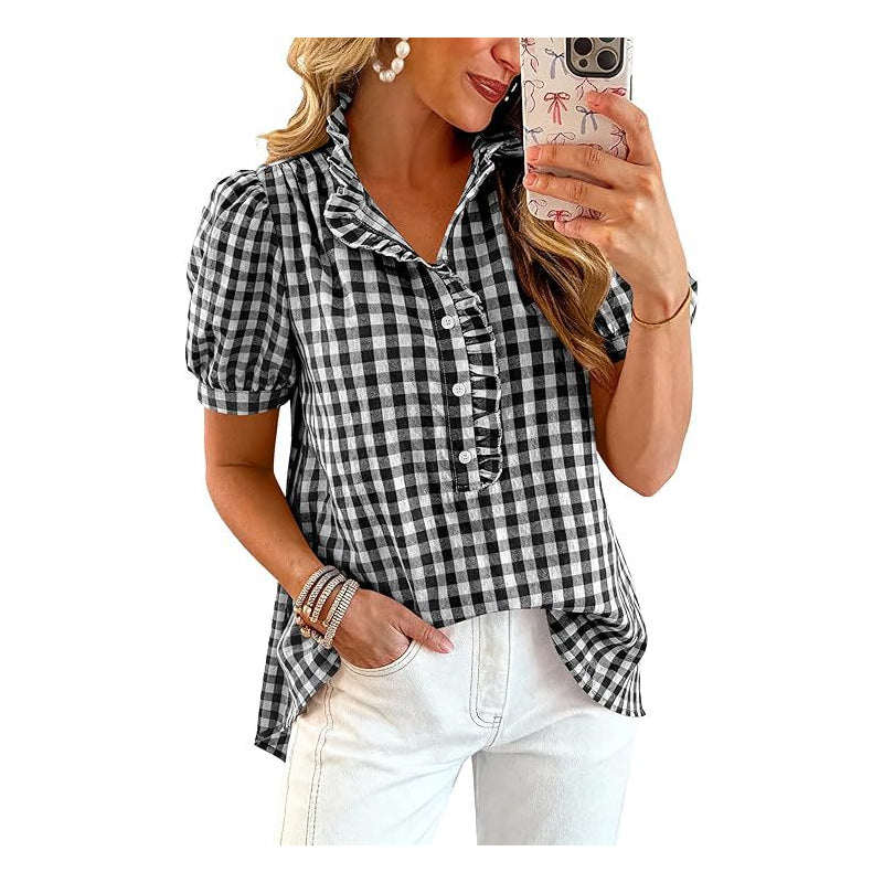 🔥 HOT SALE 49%👚 Women's Casual Ruffled Puff Sleeve Top