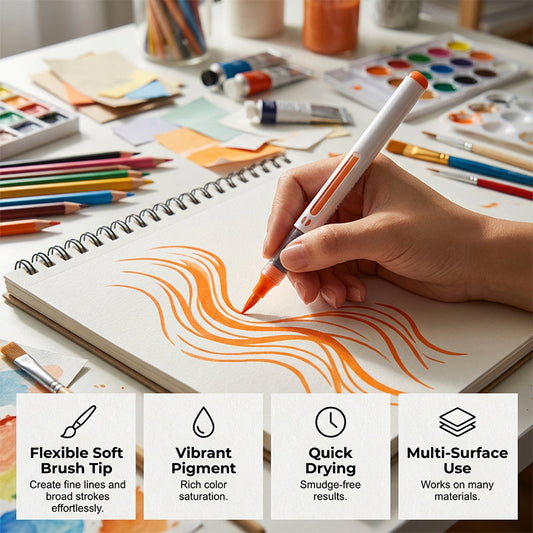 Soft Brush Tip Acrylic Markers Set