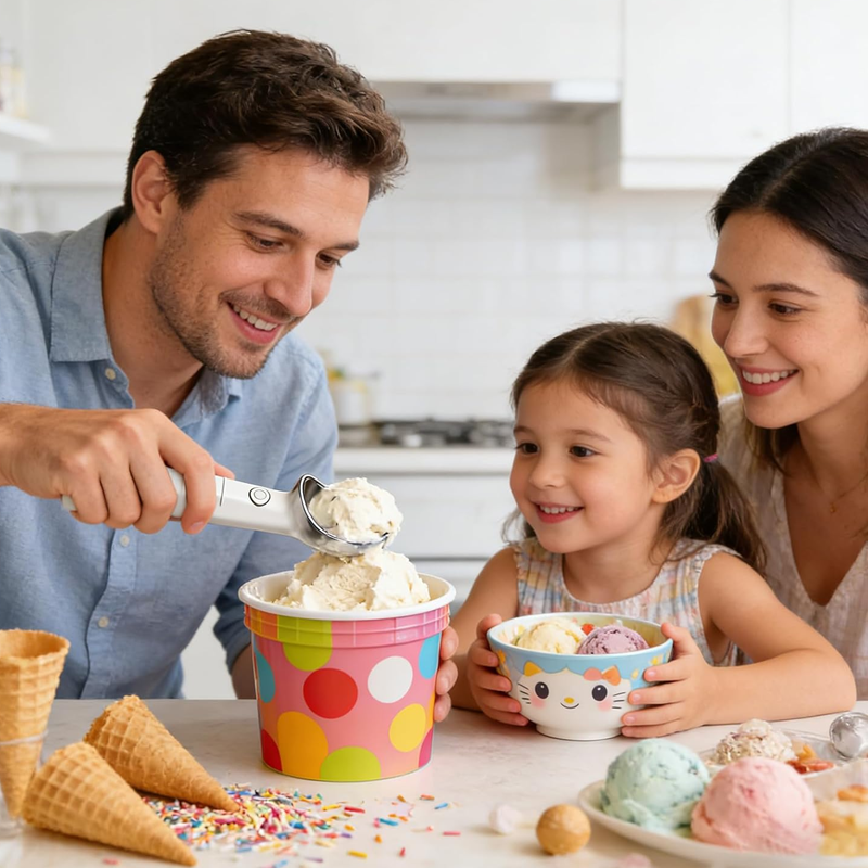 🔥Hot Sale🔥 Electric Self-Melting Ice Cream Spoon – Heat-Activated, Glides Through Hard Ice Cream, No More Wrist Strain 🍦