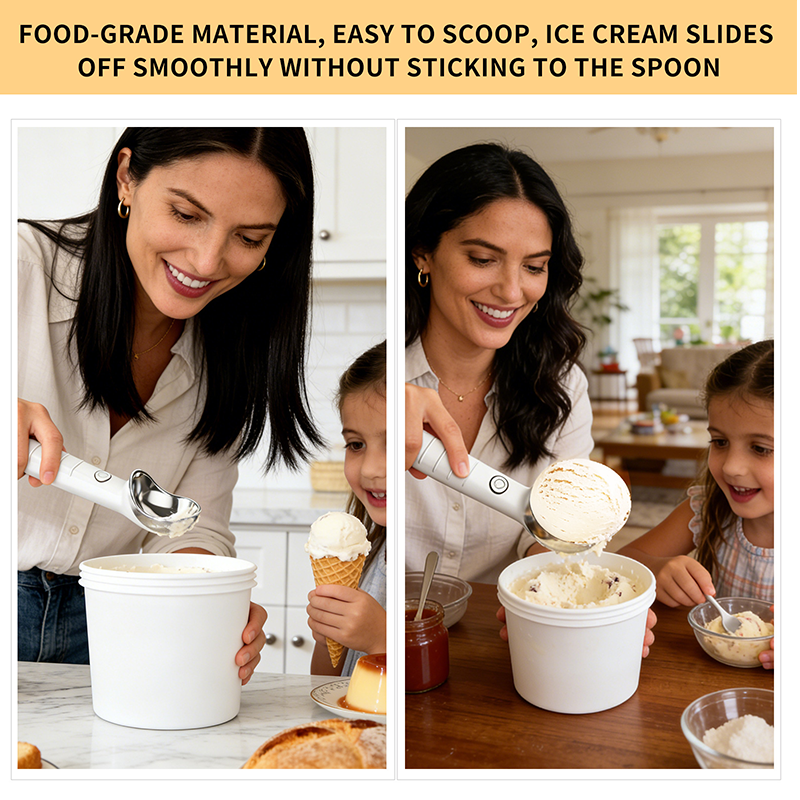 🔥Hot Sale🔥 Electric Self-Melting Ice Cream Spoon – Heat-Activated, Glides Through Hard Ice Cream, No More Wrist Strain 🍦