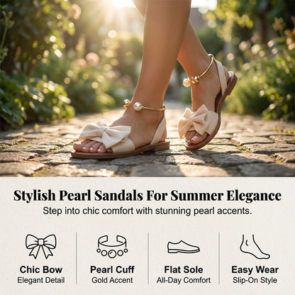 🌺 49% DISCOUNT💐Stylish Pearl Ankle Strap Sandals