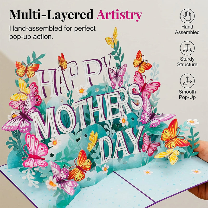 🥳2026 HOT SALE🥳💞50K+ SOLD!💐🎁 45% OFF! 3D Pop-Up Mother‘s Day Card – Intricate laser-cut flowers & butterflies. A keepsake she’ll treasure forever. Make her smile! ✨🌸