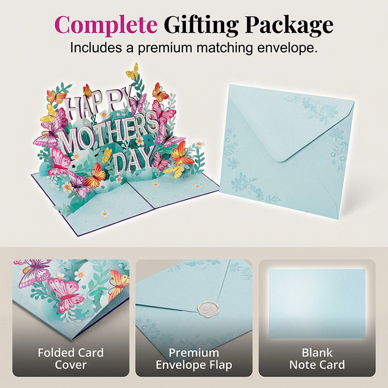 🥳2026 HOT SALE🥳💞50K+ SOLD!💐🎁 45% OFF! 3D Pop-Up Mother‘s Day Card – Intricate laser-cut flowers & butterflies. A keepsake she’ll treasure forever. Make her smile! ✨🌸