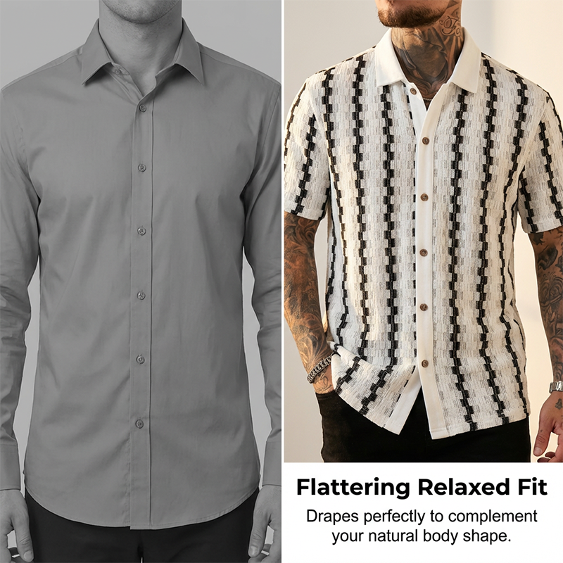 📢📢56% OFF !! ⏰Men's Short Sleeve Retro Geometric Knit Shirt