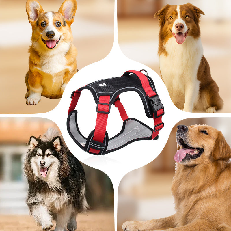 🐶No Pull Dog Harness – Reflective Adjustable Pet Vest Harness for Medium Large Dogs Walking Training