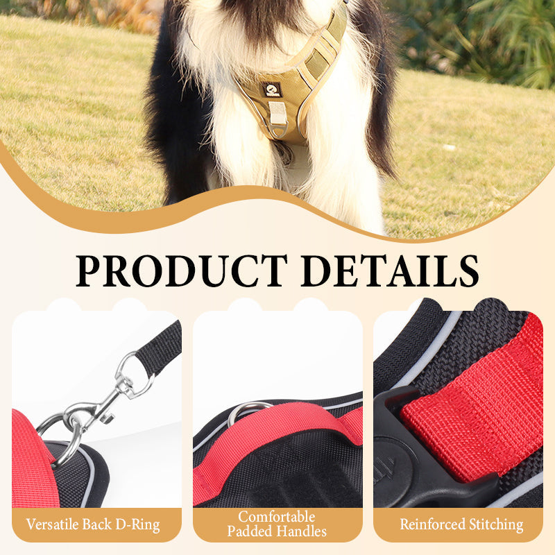 🐶No Pull Dog Harness – Reflective Adjustable Pet Vest Harness for Medium Large Dogs Walking Training