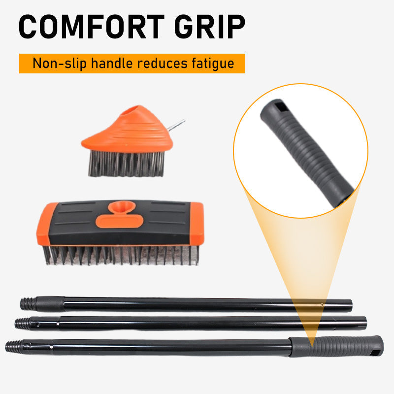 🌿 47% OFF NOW!🧹3-in-1 Weed Wire Brush Set – Durable Steel Brushes, Ergonomic Handle & Ideal for Patios, Driveways & Garden Paths 🏡