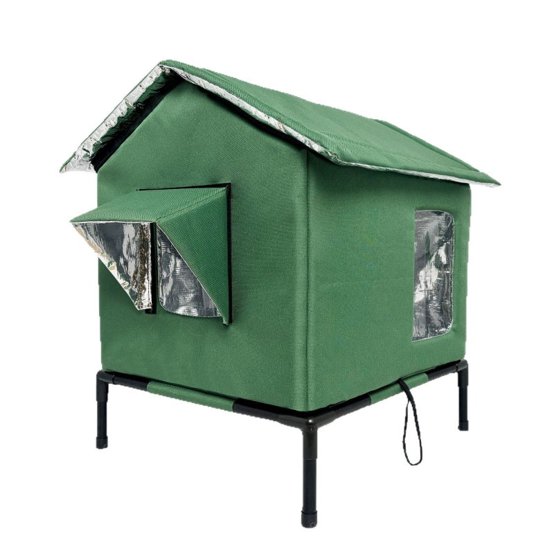 ⏳ Time-Limited Special ⏰ All-Weather Elevated Outdoor Cat House 🐱– Waterproof, Thermal Lining & Foldable🌧️