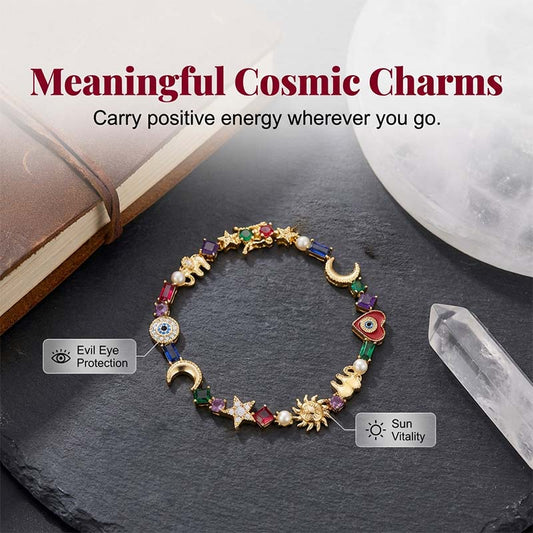 💐 Last Day Special Price £8.99 ! 🔥Buy 2 Get 1 Free💫Whimsical Celestial Charm Bracelet✨(Free Storage Box)