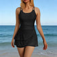👙48% OFF! 🌺 Double Strap Ruched Skirted Swimsuit – Tummy Control, Secure Support, Quick-Dry ✨