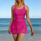 👙48% OFF! 🌺 Double Strap Ruched Skirted Swimsuit – Tummy Control, Secure Support, Quick-Dry ✨