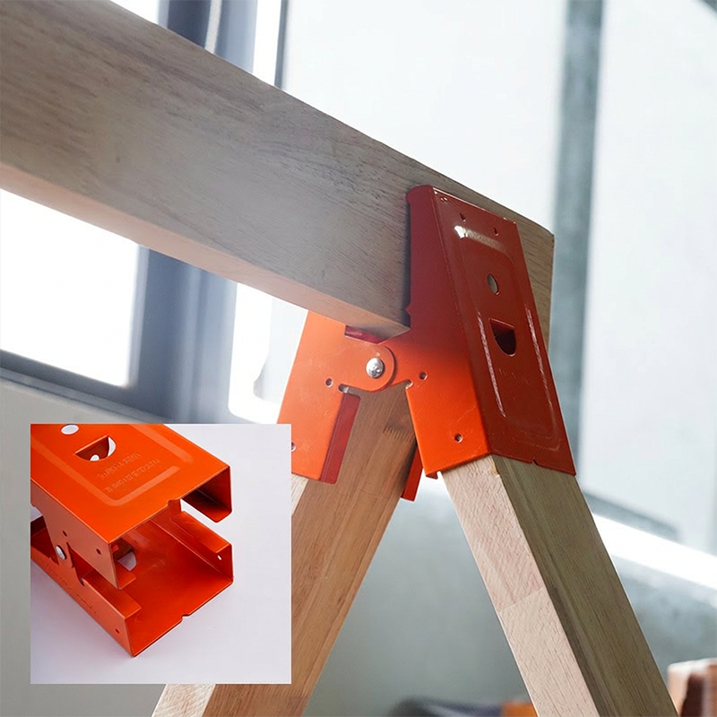 🔩 Heavy-Duty Sawhorse Bracket with Down Clamp – Galvanized steel, foldable & secure locking – perfect for job sites, workshops or DIY projects 🛠️