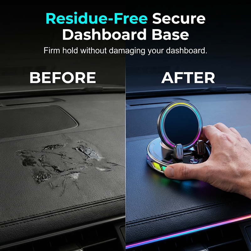 ⏳LIMITED-TIME 50% OFF! ⏰ RGB Car Phone Mount 📱 Auto-Clamping & Wireless Charging | Safe One-Hand Driving 🚗