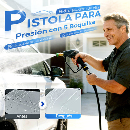 High-Pressure Washer Gun with 5 Nozzles
