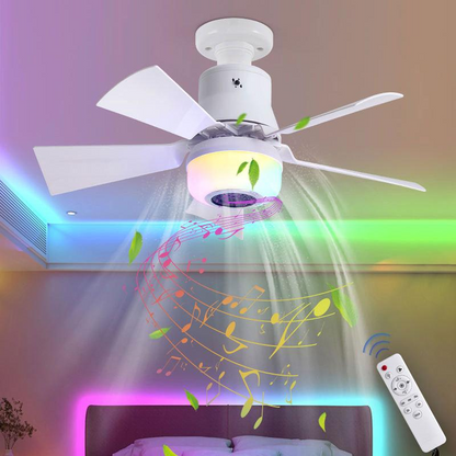 Smart Ceiling Fan with Light, RGB & Bluetooth Speaker