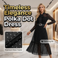 👗 46% OFF NOW!✨ Polka Dot Tie-Neck Midi Dress – Pearl Belt & A-Line – Elegant Vintage Party Dress 🥂