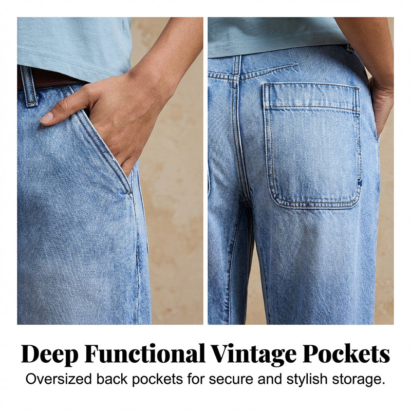 🎁2026 New Arrivals 46% OFF💥  Women's High Waisted Cropped Barrel Jeans  🥳HOT SALE！！🥳