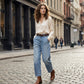 🎁2026 New Arrivals 46% OFF💥  Women's High Waisted Cropped Barrel Jeans  🥳HOT SALE！！🥳