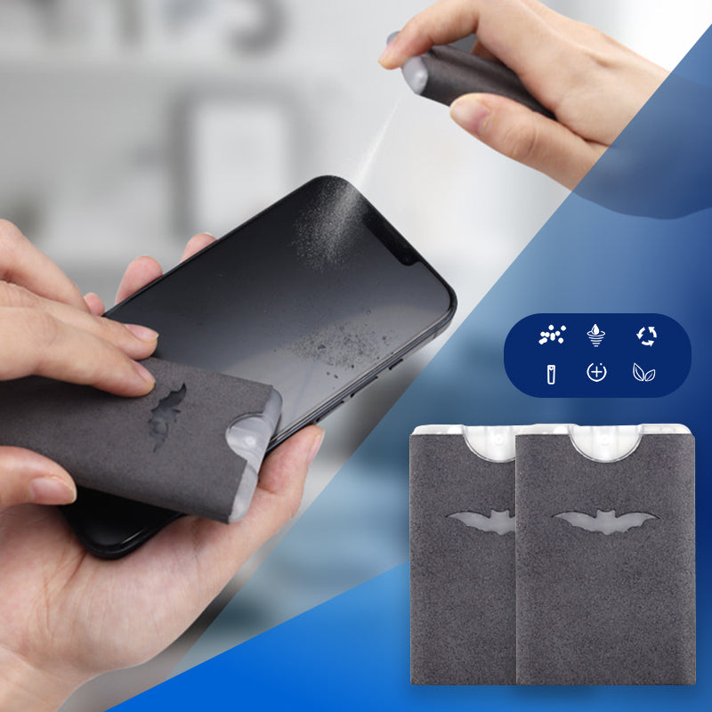 📢📢BUY 1  GET 1 FREE !⏰2-in-1 Screen Cleaner & Microfiber Cloth: Spray & Wipe, No Residue, Portable