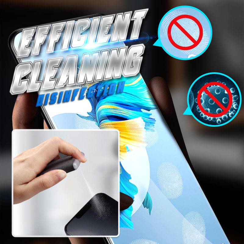 📢📢BUY 1  GET 1 FREE !⏰2-in-1 Screen Cleaner & Microfiber Cloth: Spray & Wipe, No Residue, Portable